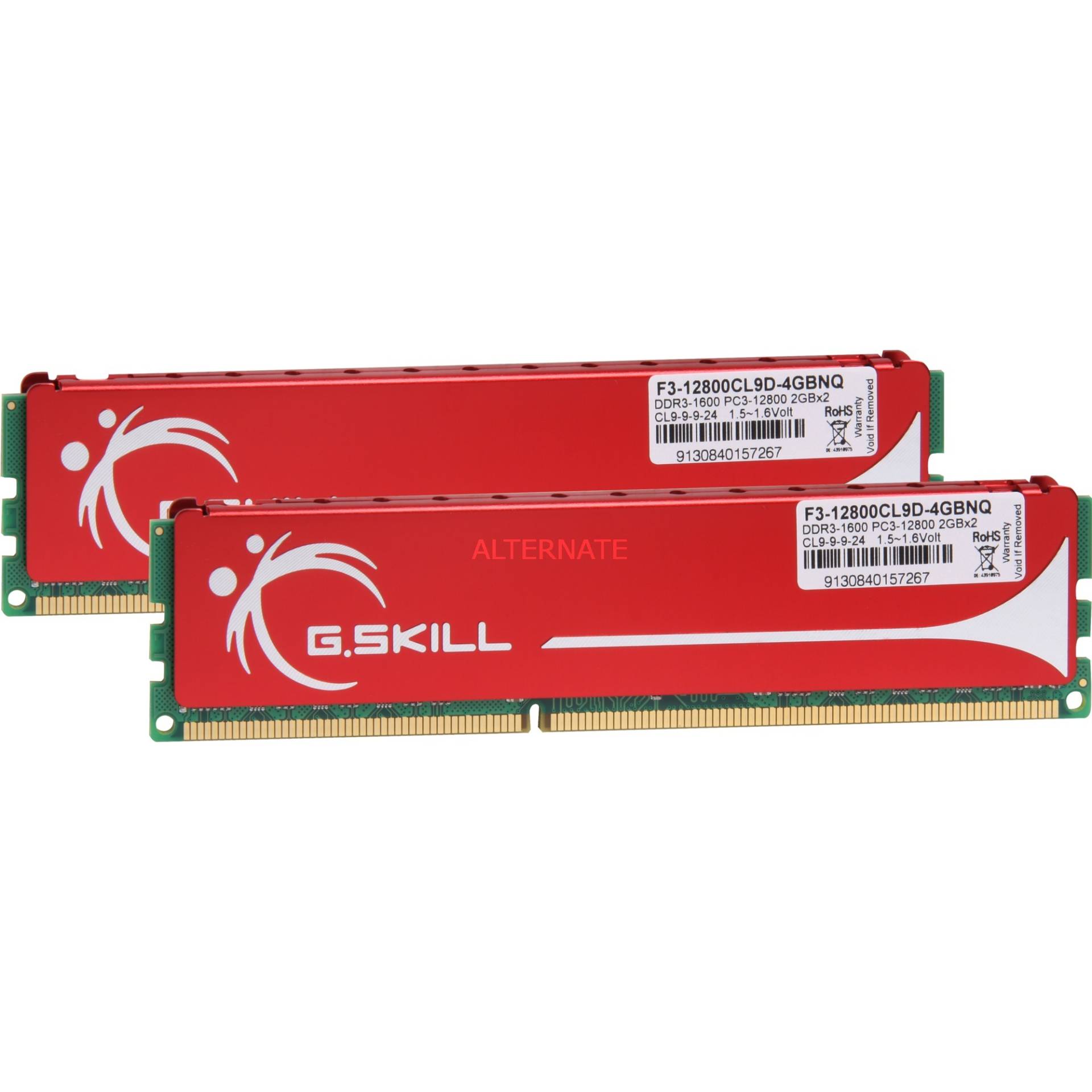 DIMM 4 GB DDR3-1600 (2x 2 GB) Dual-Kit, Arbeitsspeicher von G.Skill