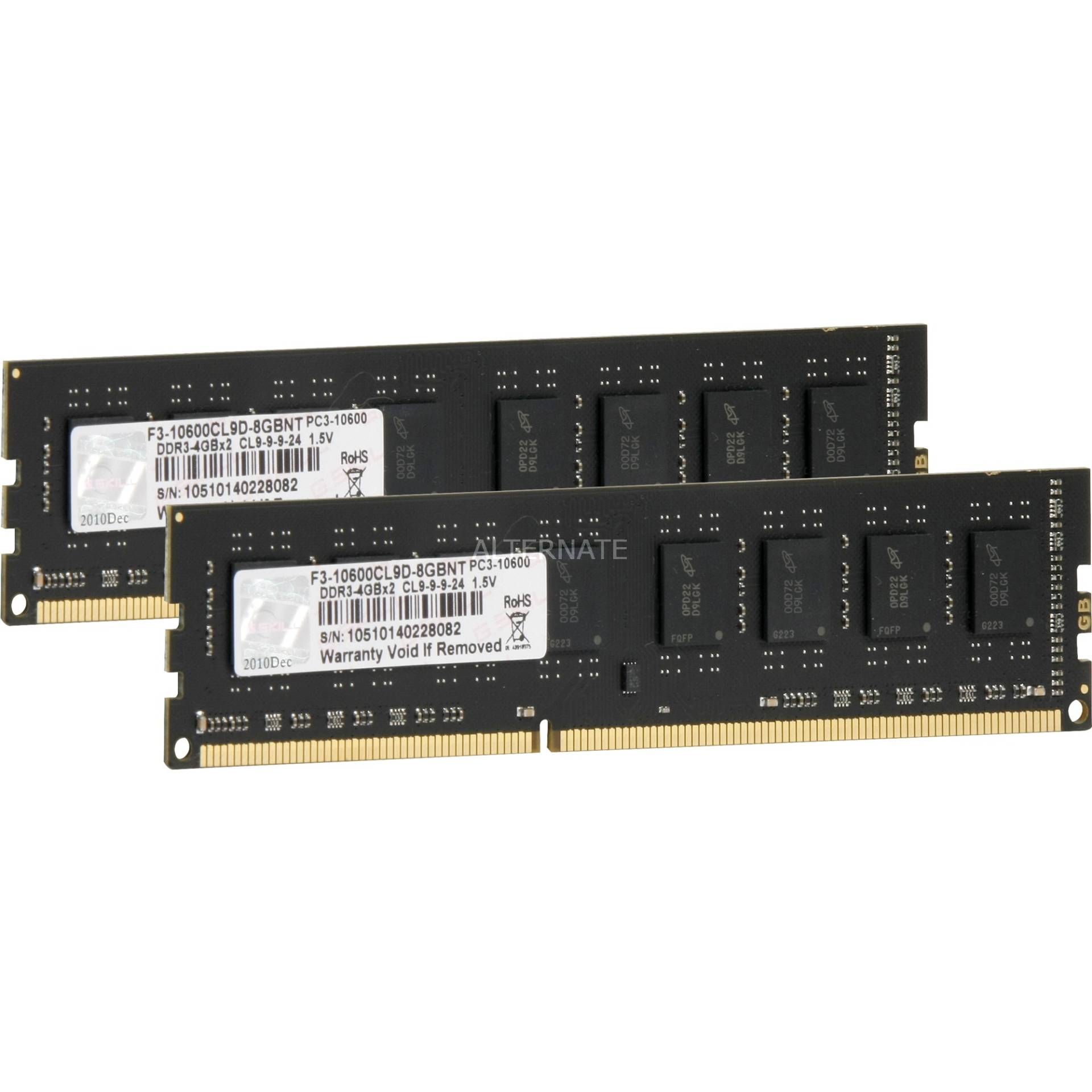 DIMM 8 GB DDR3-1333 (2x 4 GB) Dual-Kit, Arbeitsspeicher von G.Skill
