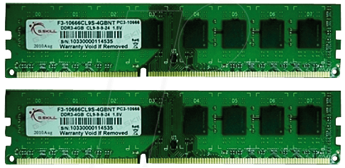 F310600CL9D8GBNT - 8 GB DDR3 1333 CL9 G.Skill 2er Kit von G.Skill