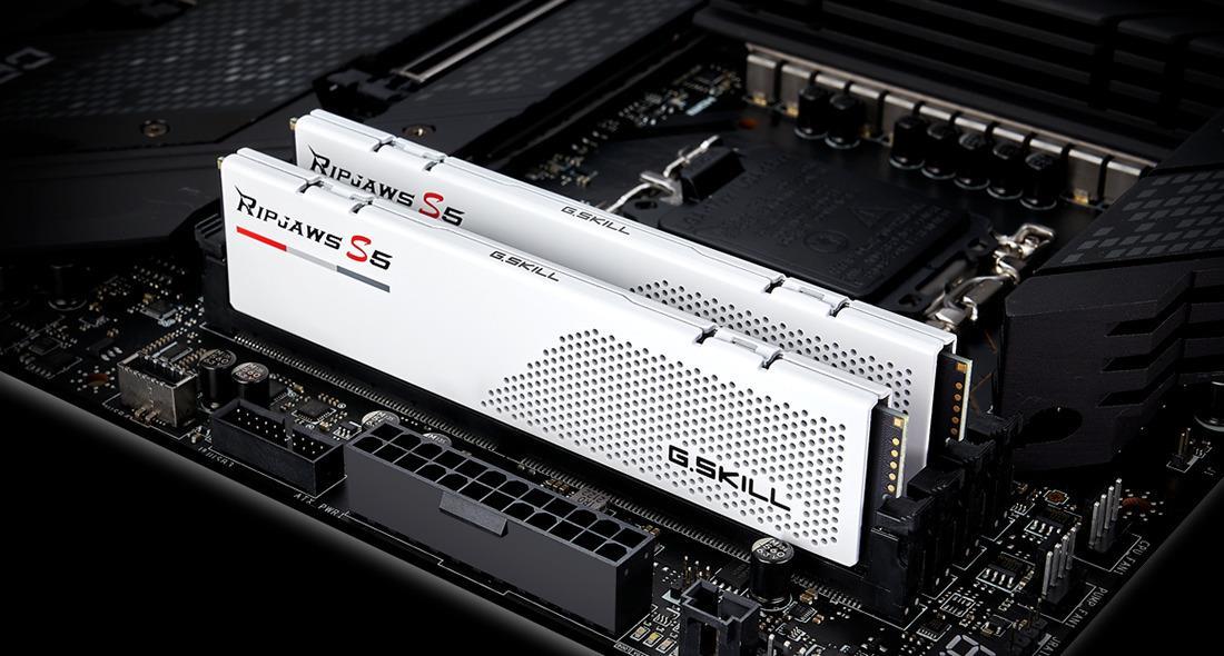 G.Skill Ripjaws S5 - DDR5 - Kit - 32 GB: 2 x 16 GB - DIMM 288-PIN Low Profile - 5600 MHz / PC5-44800 - CL28 - 1.35 V - ungepuffert - non-ECC - Mattes Weiß G.Skill Ripjaws S5 - DDR5 - Kit - 32 GB: 2 x 16 GB - DIMM 288-PIN Low Profile - 5600 MHz / PC5-44800 - CL28 - 1.35 V - ungepuffert - non-ECC - Mattes Weiß von G.Skill