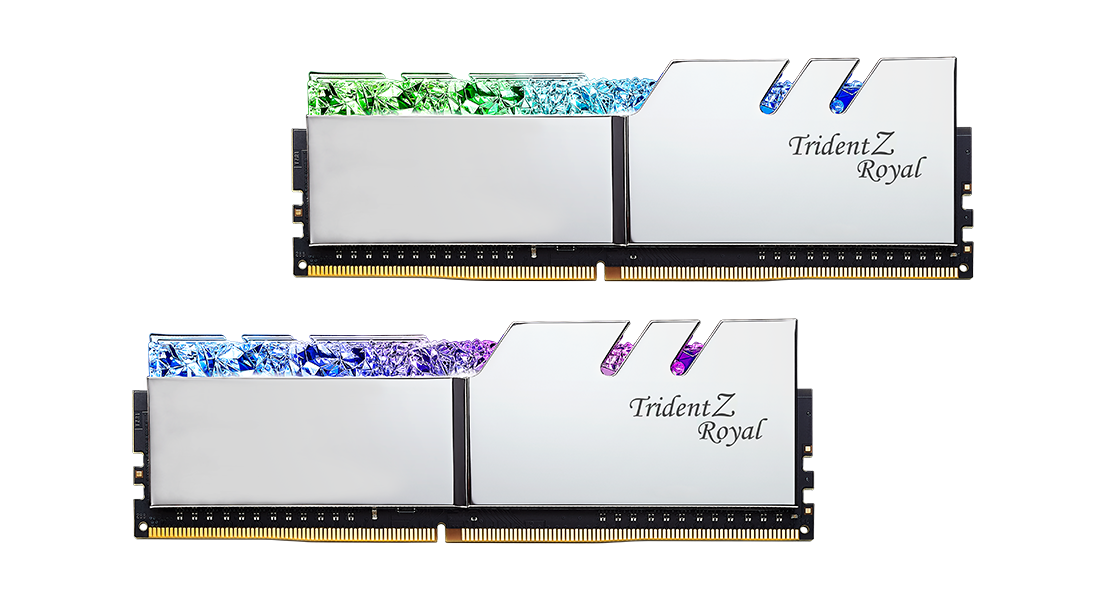 G.Skill Trident Z Royal Series - DDR4 - Kit - 32 GB: 2 x 16 GB - DIMM 288-PIN - 3600 MHz / PC4-28800 - CL18 - 1.35 V - ungepuffert - non-ECC - Silber von G.Skill