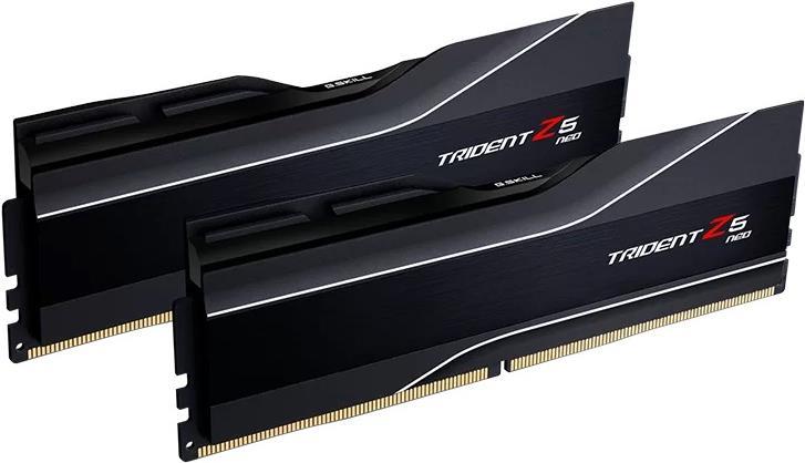 G.Skill Trident Z5 Neo - DDR5 - Kit - 64GB: 2 x 32GB - DIMM 288-PIN - 6000 MHz / PC5-48000 - CL32 - non-ECC - mattschwarz, Gebürstetes Aluminium / Schwarz (F5-6000J3238G32GX2-TZ5N) von G.Skill