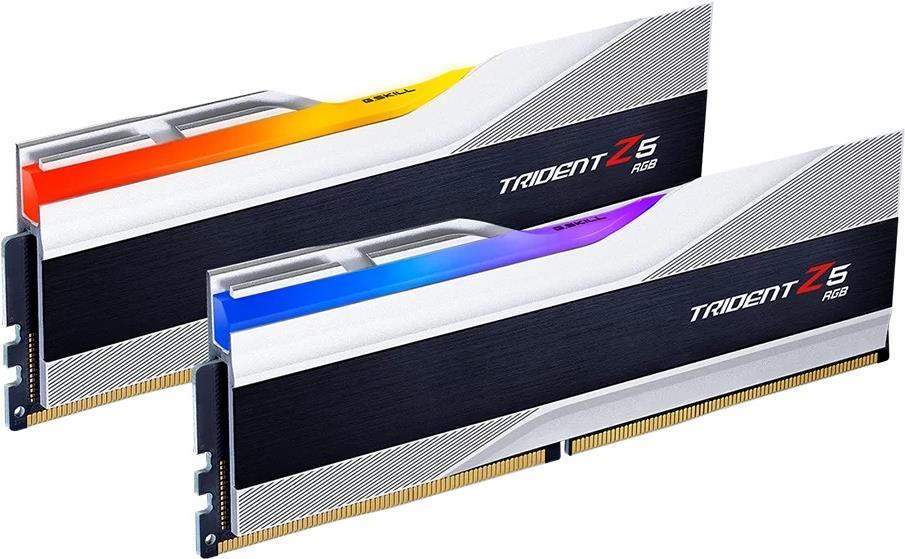 G.Skill Trident Z5 RGB - DDR5 - Kit - 32 GB: 2 x 16 GB - DIMM 288-PIN - 7600 MHz / PC5-60800 - CL36 - 1.4 V - ungepuffert - non-ECC - metallisch silber, Gebürstetes Aluminium / Schwarz G.Skill Trident Z5 RGB - DDR5 - Kit - 32 GB: 2 x 16 GB - DIMM 288-PIN - 7600 MHz / PC5-60800 - CL36 - 1.4 V - ungepuffert - non-ECC - metallisch silber, Gebürstetes Aluminium / Schwarz von G.Skill