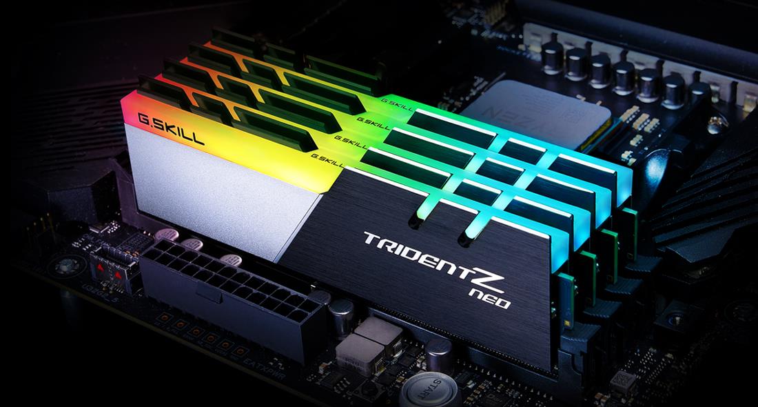 G.Skill TridentZ Neo Series - DDR4 - 32 GB: 2 x 16 GB - DIMM 288-PIN - 3600 MHz / PC4-28800 - CL18 - 1.35 V - ungepuffert - non-ECC - Brushed Black, Gebürstetes Aluminium / Schwarz, Silber pulverbeschichtet (F4-3600C18D-32GTZN) G.Skill TridentZ Neo Series - DDR4 - 32 GB: 2 x 16 GB - DIMM 288-PIN - 3600 MHz / PC4-28800 - CL18 - 1.35 V - ungepuffert - non-ECC - Brushed Black, Gebürstetes Aluminium / Schwarz, Silber pulverbeschichtet (F4-3600C18D-32GTZN) von G.Skill