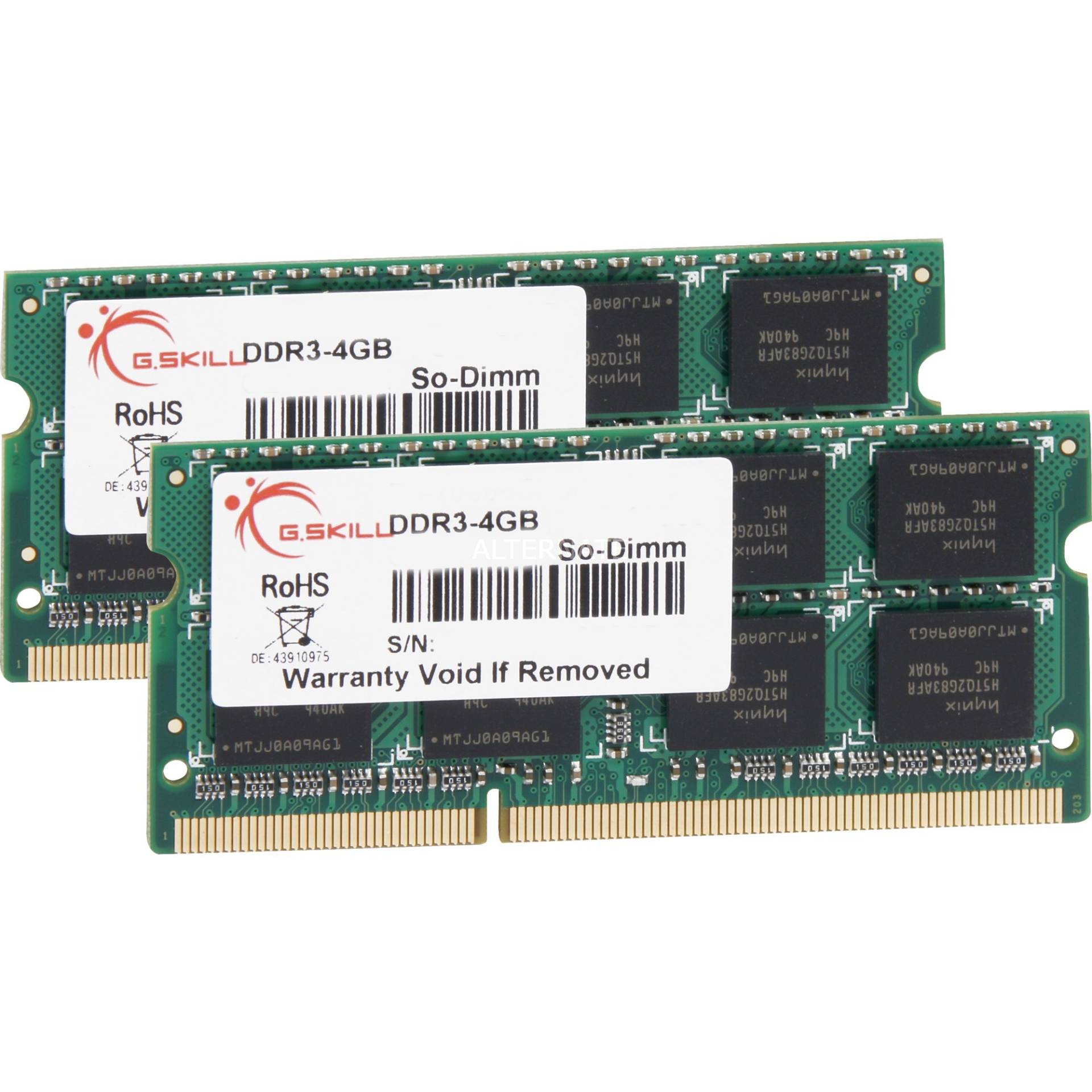 SO-DIMM 8 GB DDR3-1066 (2x 4 GB) Dual-Kit, Arbeitsspeicher von G.Skill