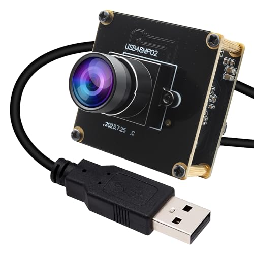 G 48MP USB Kameramodul für Computer Weitwinkel PC Kamera Mini Lightburn Kamera 100Grad Objektiv mit geringer Verzerrung USB Überwachungskamera 6000P Webcam Board für PC von G