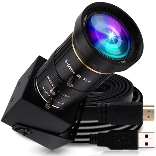 G 4K USB HDMI USB-Kamera Manueller Zoom Webcam Variabler Fokus PC-Kamera Mini Lightburn-Kamera für Computer H.264-Teleskop USB-Überwachungskamera 8MP USB Kamera (5–50mm 10-Fach-Zoomobjektiv) von G