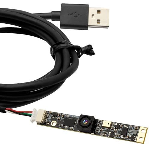 G 8MP USB Kameramodul mit Mikrofon Weitwinkel PC Kamera für Computer 4K Lightburn Kamera für Lasergravierer Mini Streifen Festobjektiv Webkamera CCTV USB Überwachungskamera für Raspberry Pi (64°) von G
