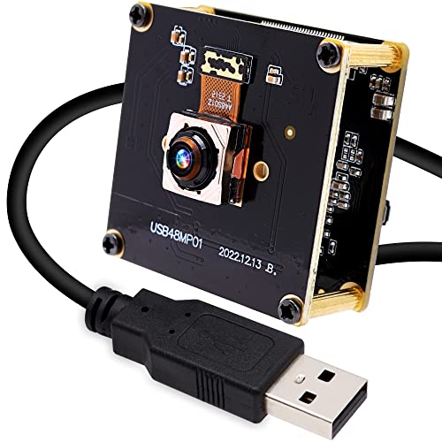 G ELP 48 MP Autofokus-USB-Kamera mit Metallgehäuse für Computer, Weitwinkel Webcam, Mini-UVC-USB2.0-PC-Kamera Lightburn-Kamera für Raspberry Pi Jetson Nano (USB-Kameramodul) von G
