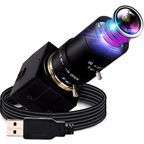 G Varifocal Objektiv USB Kamera 10X optische Zoom Webcam,5-50mm Varifocus Webcam 2448P Zoom Webcam,8MP Varifocal Webcams mit IMX179,Fokus einstellbare Windows Mac Linux Webcams von G