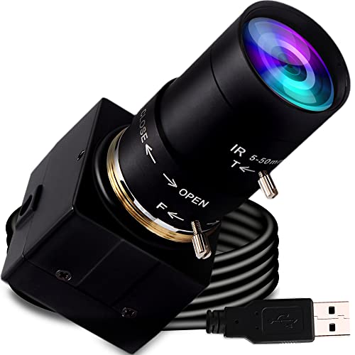G Varifocal USB Kamera 2MP 10X optischer Zoom Webcam,5-50mm Varifocus Webkamera,Full HD 1080P Varifocal Objektiv Webcam mit IMX323 Sensor,Fokus einstellbare Webcam 0,01LUX Kamera Webcam von G