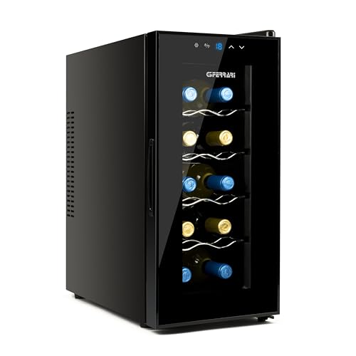 G3 Ferrari G90047 Flaschenkühlschrank Reservetta 25,4 cm (10 Zoll), 28 Liter, LED-Display, Kapazität 10 Flaschen, geringer Stromverbrauch, Thermostat von 8 °C bis 18 °C, komplett mit Innenbeleuchtung von G3 Ferrari