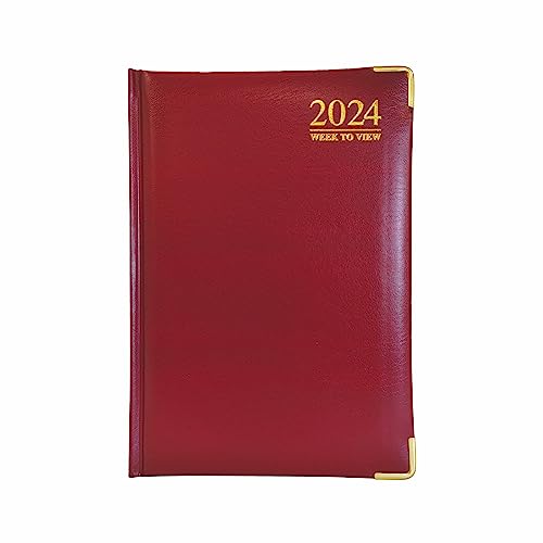G4 2024 Terminkalender, A5, Wochenansicht, fester Einband, 70 g/m² Papier, für Büro und Zuhause, Rot von G4GADGET