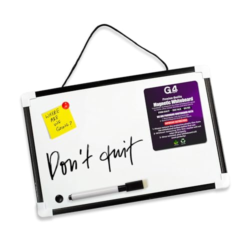 G4GADGET A4 Mini trocken abwischbares Whiteboard - Whiteboard für Wand, Kühlschrank, Zuhause, Schule & Büro - Ideal für Notizen, Erinnerungen, Zeitpläne & Lernen - Glatte Schreiboberfläche & leicht von G4GADGET