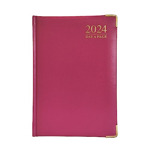 G4GADGET Luxus 2024 A5 rosa Tag pro Seite Terminplaner gepolsterte Vorderseite & fester Einband vergoldete Kanten von G4GADGET