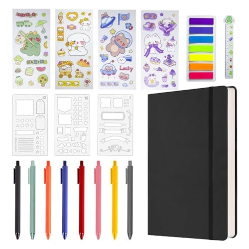 GABEALF Hardcover-Notizbuch-Set, Tagesplaner für Schreibwaren + Kalender, Kontaktelemente für Teenager-Mädchen, 120 G/M², 160 Seiten C von GABEALF