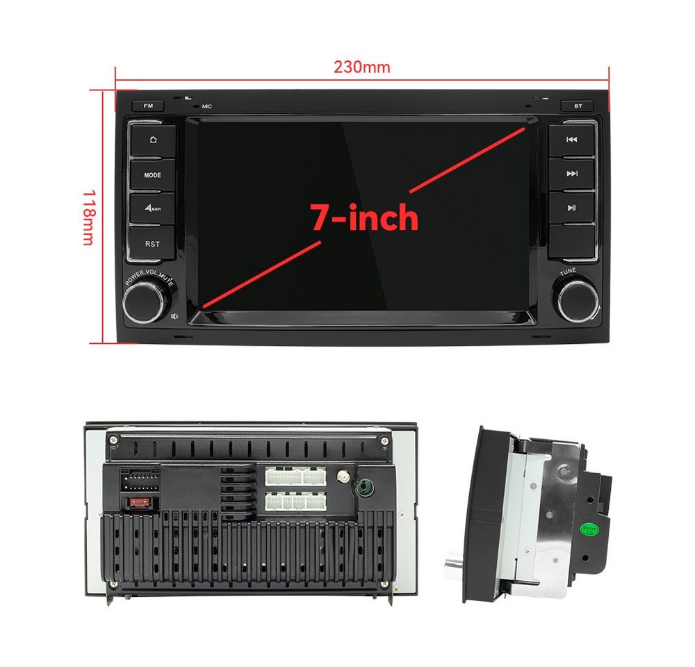 GABITECH 7 Android 11 USB Autoradio GPS Für VW Touareg Transporter T5 Multivan Einbau-Navigationsgerät" von GABITECH