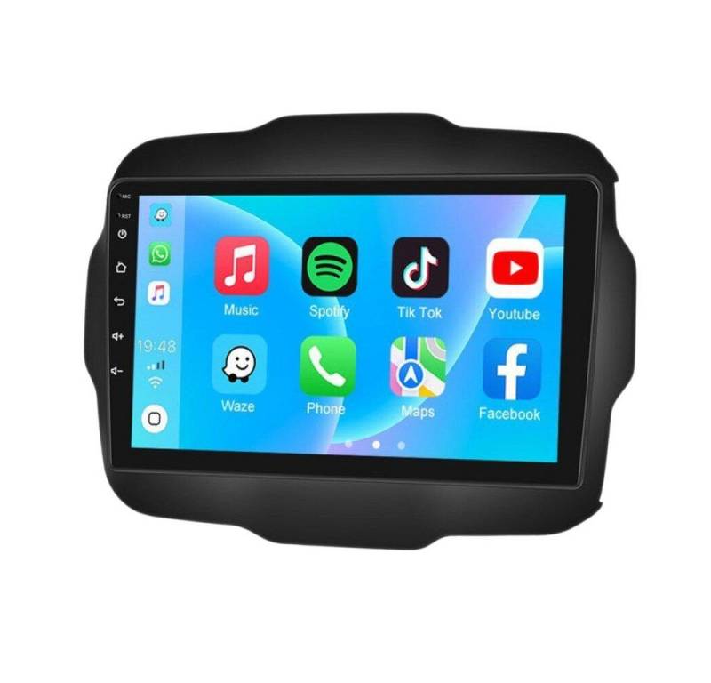 GABITECH 9 Zoll Autoradio Android 13 für Jeep Renegade 2016-2018 FM BT Autoradio (Drahtloses Carplay & Android Auto,3D Navi,2GB RAM, 32GB ROM,WiFi,DAB) von GABITECH