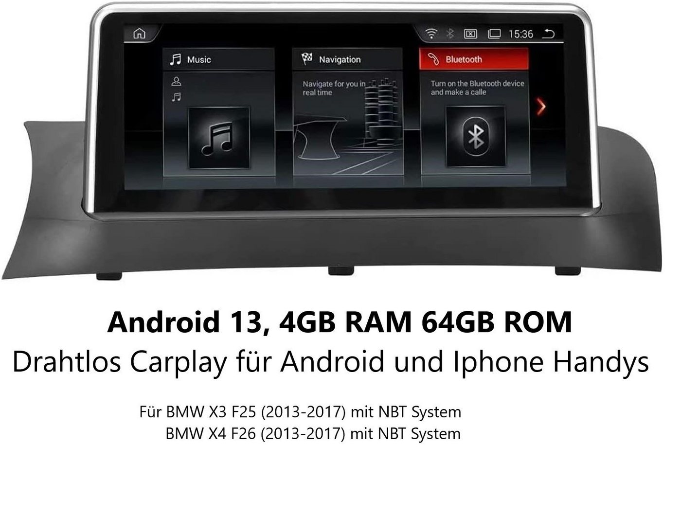 GABITECH Für BMW X3 X4 F25 F26 Android 13 Autoradio Apple Carplay 10.25'' Einbau-Navigationsgerät von GABITECH