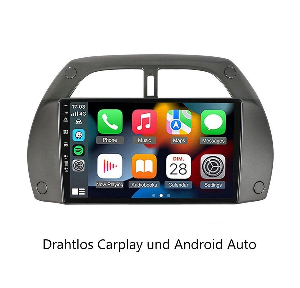 GABITECH Für Toyota RAV4 Android 13 Autoradio 9 Zoll BT GPS Navi 2001-2006 FM Einbau-Navigationsgerät (Bluetooth 5.0 Drahtlos Carplay. 8GB RAM FM RDS) von GABITECH