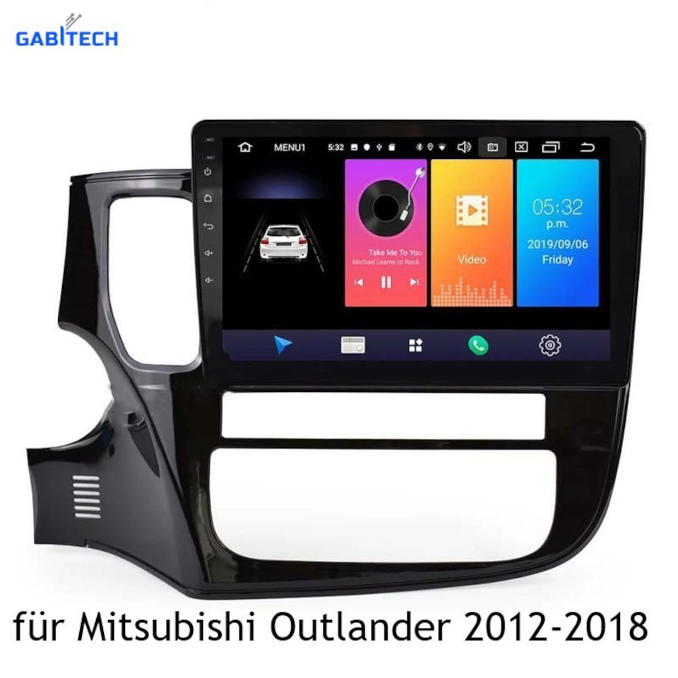 GABITECH Mitsubishi Outlander 2012-2018 9'' Android 13 GPS FM BT Autoradio von GABITECH