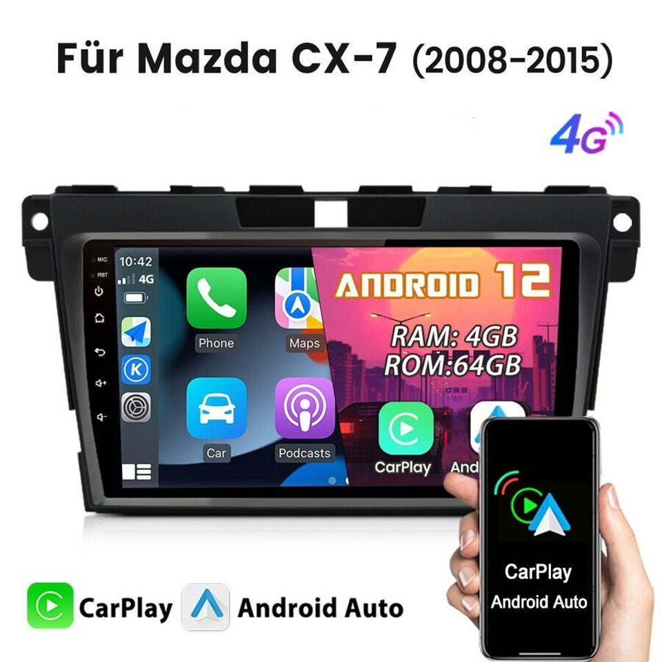 GABITECH für Mazda CX-7 Android 12 Autoradio 9 Zoll BT USB RDS Einbau-Navigationsgerät von GABITECH