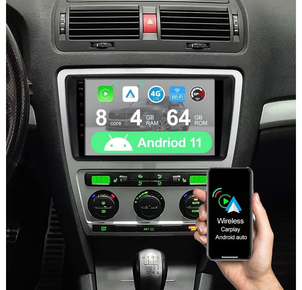 GABITECH für Skoda Octavia und Yeti 9'' Android Autoradio GPS BT MP5 Carplay Einbau-Navigationsgerät von GABITECH