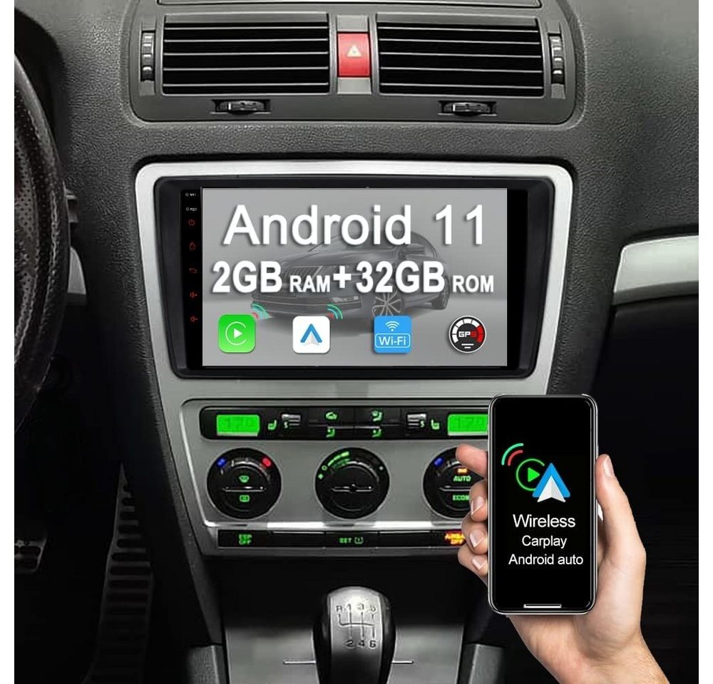 GABITECH für Skoda Octavia und Yeti Android 13 Autoradio GPS Wifi BT Carplay Einbau-Navigationsgerät von GABITECH