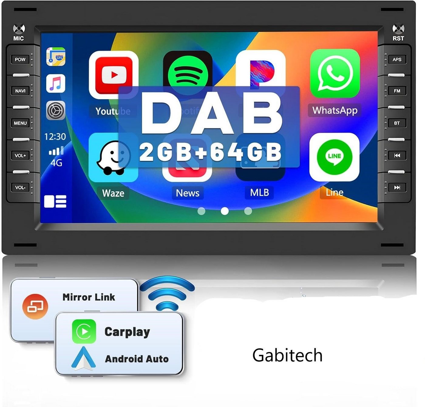 GABITECH für VW BORA POLO SHARAN T5 MULTIVANT Android 13 Autoradio GPS Navi Autoradio von GABITECH