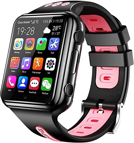 GABLOK Smartwatches 4G GPS WiFi Positioning Student Children 9.0 System Bluetooth SIM Card Electronics (Color : Black1-pink1, Size : 1) von GABLOK