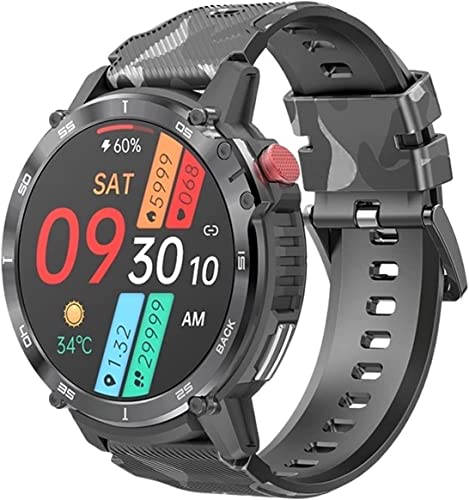 GABLOK Smartwatches 4G Large Memory Men 1.6 Inches Voice Call Music Playback IP68 Waterproof Electronic (Color : Silicone Black, Size : 4GB) von GABLOK