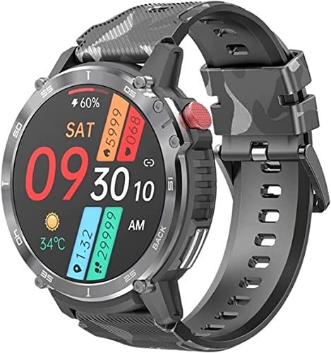 GABLOK Smartwatches 4G Large Memory Men 1.6 Inches Voice Call Music Playback IP68 Waterproof Electronic (Color : Silicone Silver, Size : 4GB) von GABLOK