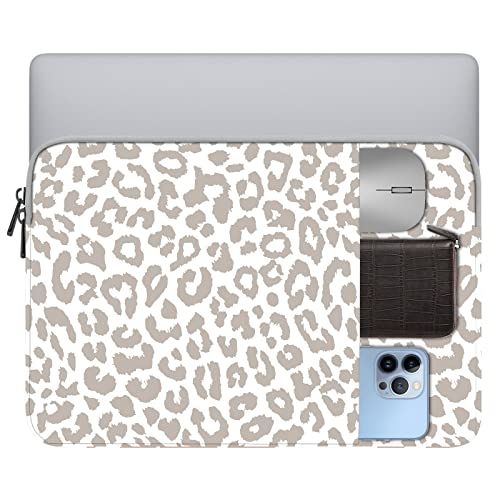 GABraden Laptop-Schutzhülle, 33 cm, 33.6 cm, 35.6 cm, mit Tasche, wasserabweisend, langlebig, kompatibel mit MacBook Pro/Air, iPad Pro 12.9, Dell, HP, Oberfläche (Grauer Leoparden-Geparden) von GABraden