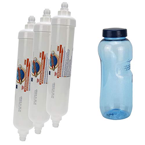 GAC 3 x Aquafilter AICRO Kühlschrankfilter Wasserfilter Aktivkohle 6 mm Schlauch zum Schrauben, DD-7098, WSF-100 + GRATIS Polycarbonatflasche GAC 3 x Aquafilter AICRO Kühlschrankfilter Wasserfilter Aktivkohle 6 mm Schlauch zum Schrauben, DD-7098, WSF-100 + GRATIS Polycarbonatflasche von GAC