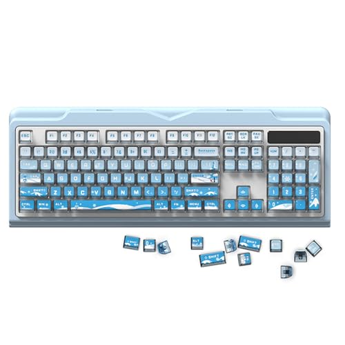 GADAW 116 Tasten Hintergrundbeleuchtetes Tastenkappen Set Für Mechanische Tastaturen Mit Schneemuster Durchscheinend 5-seitig Wärmesublimiert von GADAW