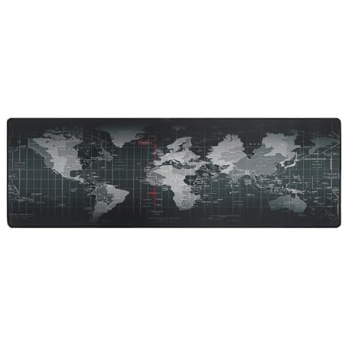 Gaming-Mauspad, Weltkarte, 880 x 300 mm, rutschfest, wasserdicht und mit verstärkten genähten Kanten, die ideale Ergänzung für Ihre Maus, Tastatur, Laptop, XXL-Mauspad. Gaming-Mauspad, Weltkarte, 880 x 300 mm, rutschfest, wasserdicht und mit verstärkten genähten Kanten, die ideale Ergänzung für Ihre Maus, Tastatur, Laptop, XXL-Mauspad. von GADIRIA