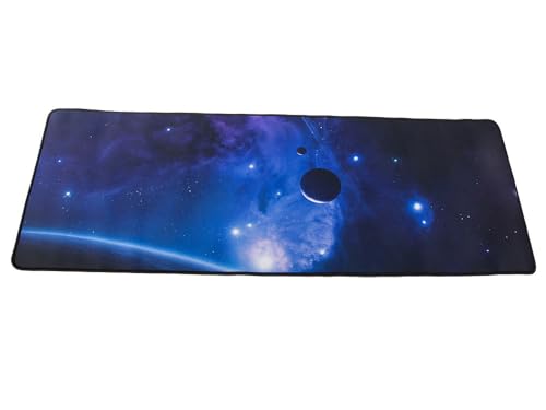 GADIRIA Gaming-Mauspad, 800 x 300 mm, rutschfest, wasserdicht und verstärkte Kanten, Gamingzubehör für Maus, Tastatur, Computer, Schreibtisch (Blau, XX-Large) von GADIRIA