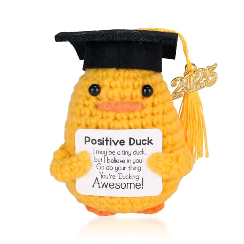Geschenk zum Schulabschluss für Sie 2025, inspirierende positive Ente mit Kappe und Grußkarte, lustige emotionale Unterstützung, Gurken-Geschenke, Abschluss-Geschenke für Sie und Ihn Geschenk zum Schulabschluss für Sie 2025, inspirierende positive Ente mit Kappe und Grußkarte, lustige emotionale Unterstützung, Gurken-Geschenke, Abschluss-Geschenke für Sie und Ihn von GADITIEK