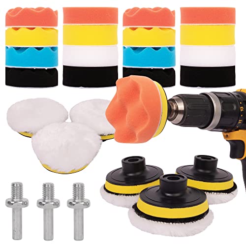GADLANE Polierschwamm Polierpad Set für Auto - 25PCS Polierscheiben für Bohrmaschine M10, Akkuschrauber und Poliermaschinen - Verschiedene Weichheitsgrade GADLANE Polierschwamm Polierpad Set für Auto - 25PCS Polierscheiben für Bohrmaschine M10, Akkuschrauber und Poliermaschinen - Verschiedene Weichheitsgrade von GADLANE