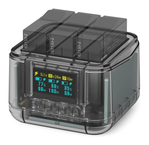 Ace Pro 2 Akku Ladegerät, 2-in-1 Schnellladegerät OLED Bildschirm Akku Checker 24W intelligentem gemischtem Laden Dreifache Kanäle Ladestation für Insta360 Ace Pro 2/Ace Pro/Ace Action-Kamera-Zubehör Ace Pro 2 Akku Ladegerät, 2-in-1 Schnellladegerät OLED Bildschirm Akku Checker 24W intelligentem gemischtem Laden Dreifache Kanäle Ladestation für Insta360 Ace Pro 2/Ace Pro/Ace Action-Kamera-Zubehör von GAEKOL