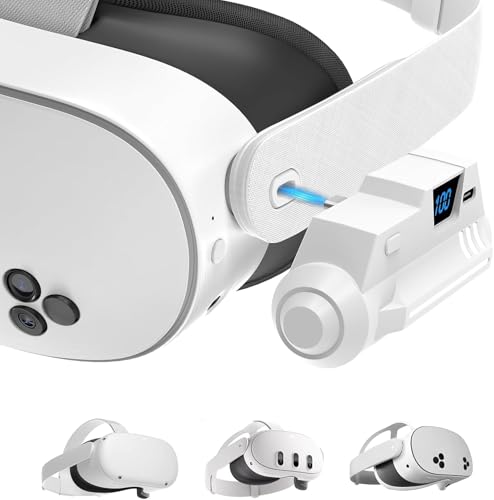 Akku-Pack für Meta Quest 3S/3/2, LCD Display 5000mAh 18W Schnelllade für Oculus Quest 3S/3 Zubehör, erweiterter VR Headset Akku für Extra 2-4H, Type-C Power Bank Ladegerät Akku-Pack für Meta Quest 3S/3/2, LCD Display 5000mAh 18W Schnelllade für Oculus Quest 3S/3 Zubehör, erweiterter VR Headset Akku für Extra 2-4H, Type-C Power Bank Ladegerät von GAEKOL