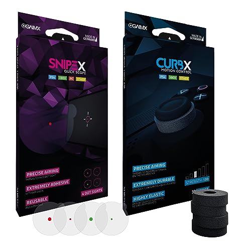 GAIMX® Bundle CURBX® 130 + SNIPEX ; Motion Control – Zielhilfe und Stoßdämpfer für Thumbstick – Aim Verbesserung für Playstation 4 und Xbox One für genaues und schnelles Zielen beim Quickscopen von GAIMX