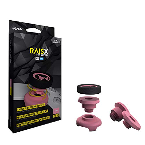 GAIMX RAISX CORE PS5 PS4 Stick Control Aim-Hilfe/Zielhilfe - Aim-optimierer - Playstation 4 & 5 Zubehör- Thumbstick-Verlängerung in DREI verschiedenen Höhen (Pink) von GAIMX