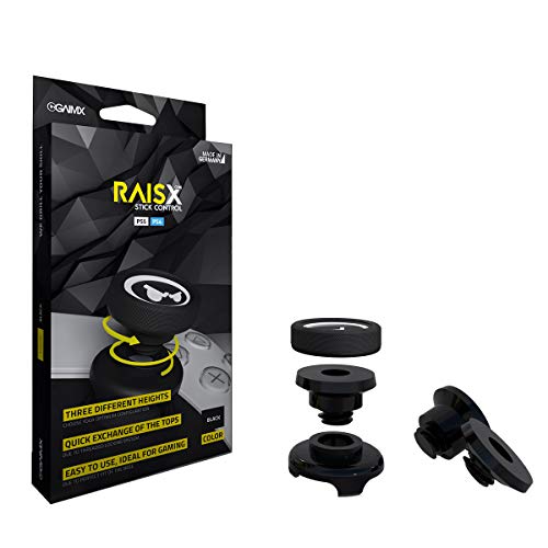 GAIMX RAISX CORE PS5 PS4 Stick Control Aim-Hilfe/Zielhilfe - Aim-optimierer - Playstation 4 & 5 Zubehör- Thumbstick-Verlängerung in DREI verschiedenen Höhen (Schwarz) von GAIMX