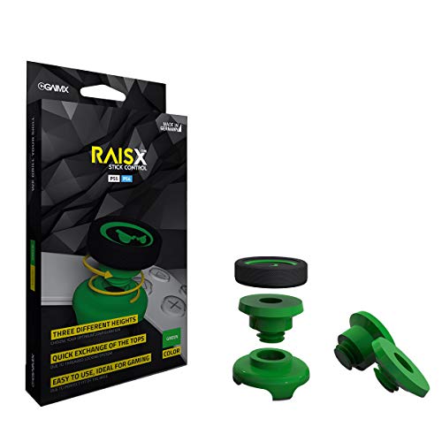 GAIMX RAISX CORE PS5 PS4 Stick Control Aim-Hilfe/Zielhilfe - Aim-optimierer - Playstation 4 & 5 Zubehör- Thumbstick-Verlängerung in DREI verschiedenen Höhen (Grün) von GAIMX