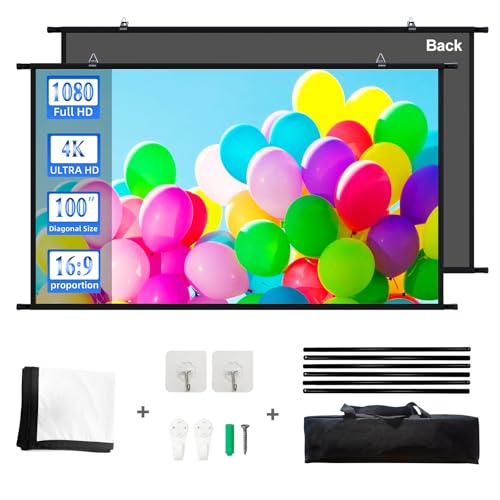 Projektionsleinwand 16:9 hängende Beamer-Leinwand 100-zoll Kinoleinwand für den Innenbereich mit 4K Full HD 3D Beamer leinwand Rollo für die Wandmontage Rollo-Leinwand Projektionsleinwand 16:9 hängende Beamer-Leinwand 100-zoll Kinoleinwand für den Innenbereich mit 4K Full HD 3D Beamer leinwand Rollo für die Wandmontage Rollo-Leinwand von GAINVANE