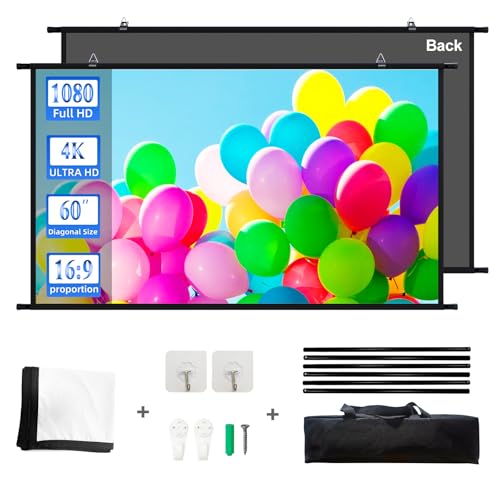 Projektor-Leinwand Schwarze Rückseite, 16: 9 hängende Projektor-Leinwand 60-Zoll-Kinoleinwand für den Innenbereich mit 4K Full HD 3D Projektionsleinwand für die Wandmontage Panel-Leinwand Projektor-Leinwand Schwarze Rückseite, 16: 9 hängende Projektor-Leinwand 60-Zoll-Kinoleinwand für den Innenbereich mit 4K Full HD 3D Projektionsleinwand für die Wandmontage Panel-Leinwand von GAINVANE