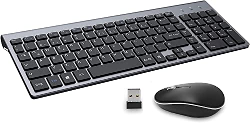 Tastatur Maus Set Kabellos,GALENMORO USB QWERTZ (Deutsch) Funk Tastatur Maus Ergonomisch Tastatur Wireless Keyboard Mouse für Computer/PC/Laptop/Smart TV - Schwarz von GALENMORO