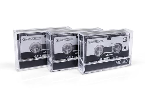 GALLUNOPTIMAL MC60 Mikrokassette – für Diktiergeräte – 3er Pack – Kassette für Diktiergerät – Microcassette – Audio Cassette von GALLUNOPTIMAL