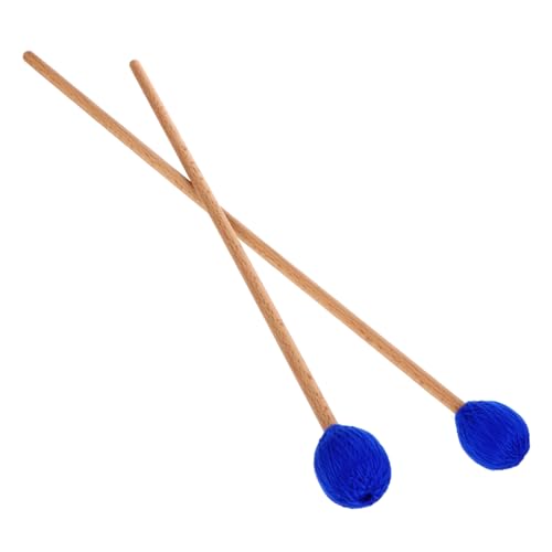 GALPADA 1 Paar Marimbaschlägel wolle Schlagzeug Kind handhaben Paukenschlägel Percussion Schlägel Perkussion Mallet-Perkussion Marimba-Sticks Xylophonschläger Garn Holzhammer Acryl Blau von GALPADA